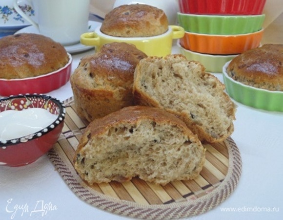 Цельнозерновые булочки с грибами Цельнозерновые булочки с грибами