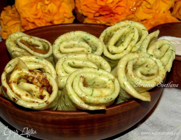 Блинчики с кабачком и укропом