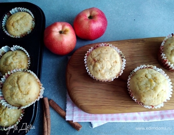 Яблочные маффины с рисовой мукой 