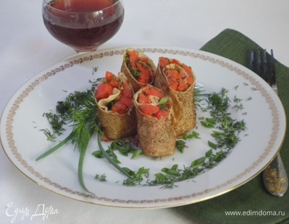 Блины c красной рыбой Блины c красной рыбой