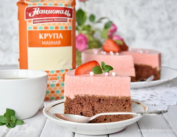 Ягодный торт-суфле на манной крупе Ягодный торт-суфле на манной крупе