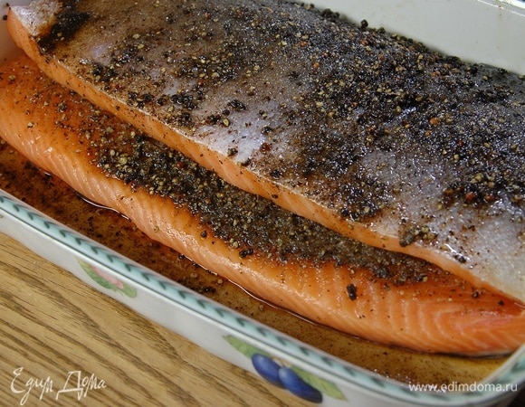 Семга, маринованная в виски Семга, маринованная в виски