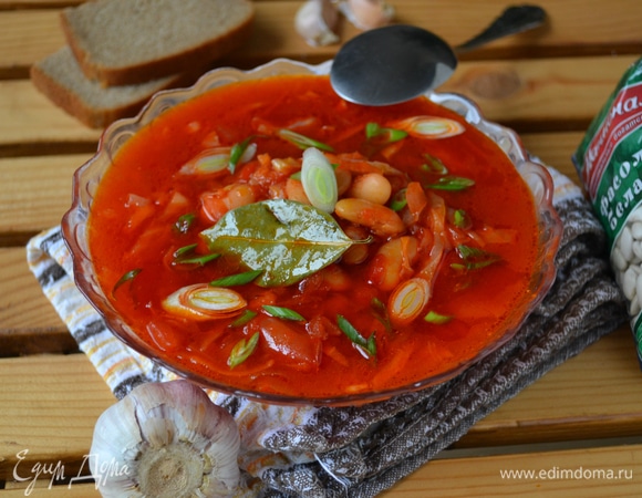 Постный борщ с фасолью Постный борщ с фасолью