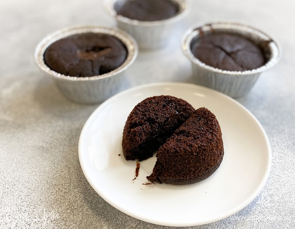 Шоколадный фондан на овсяном молоке