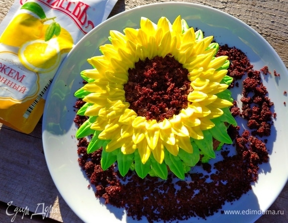 Мини-тортик «Подсолнух» с лимонным джемом Мини-тортик «Подсолнух» с лимонным джемом