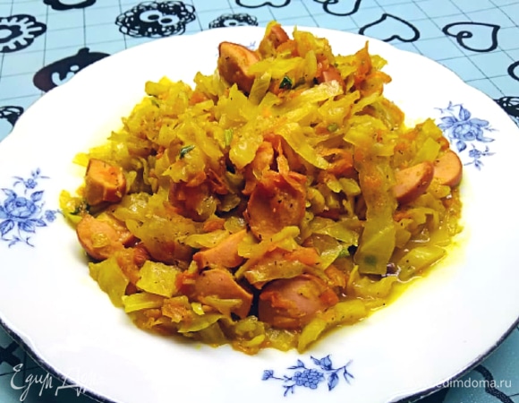Капуста, тушенная с сосисками Капуста, тушенная с сосисками