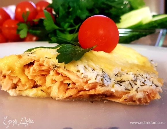 Филе горбуши под сыром