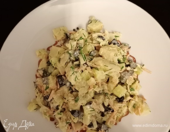 Салат с белой рыбой