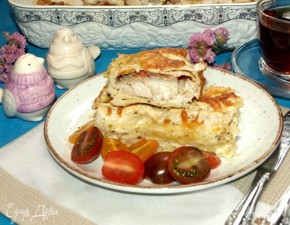 Рыба в лаваше, запеченная в духовке