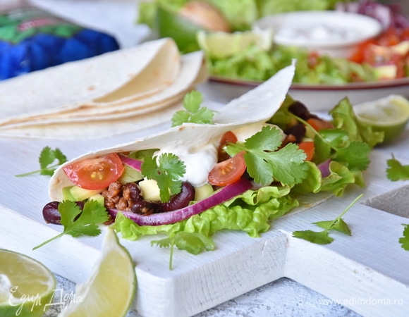 Тако с фаршем и фасолью Тако с фаршем и фасолью