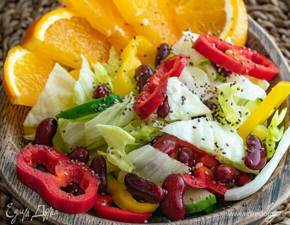 Салат с фасолью и апельсином