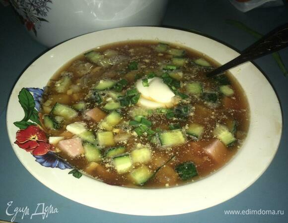 Окрошка на квасе без редиса