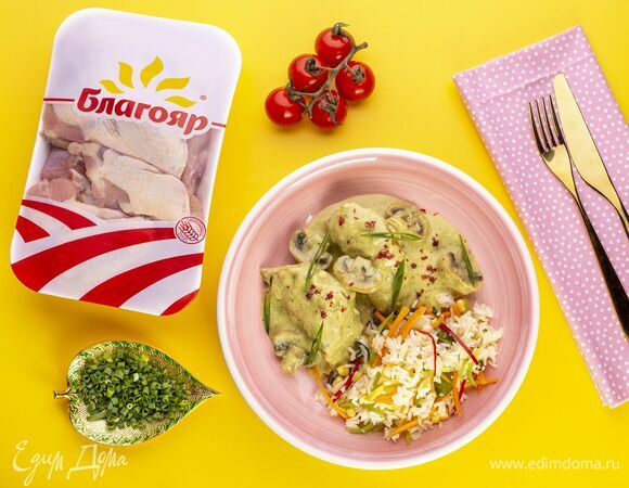 Куриное рагу с грибами