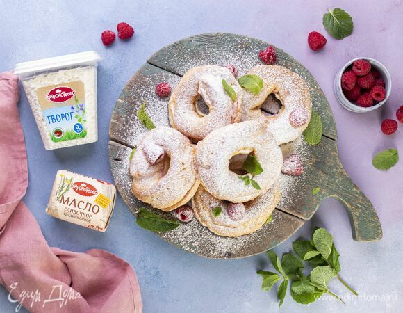 Заварные кольца с малиновой прослойкой