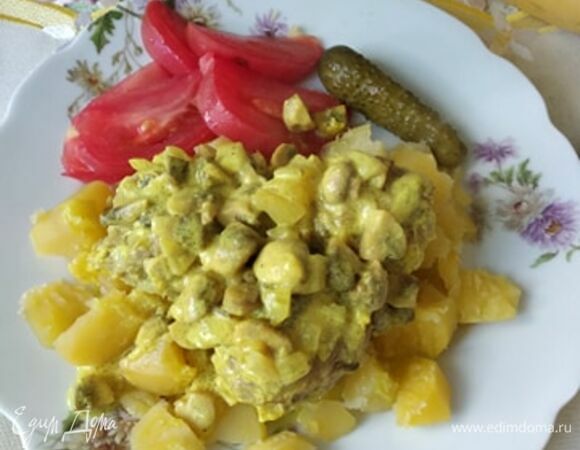 Тефтели из индейки под грибным соусом