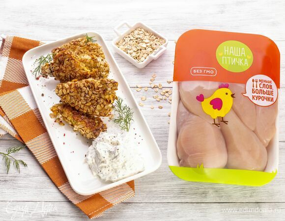 Полезные стрипсы в овсяных хлопьях 