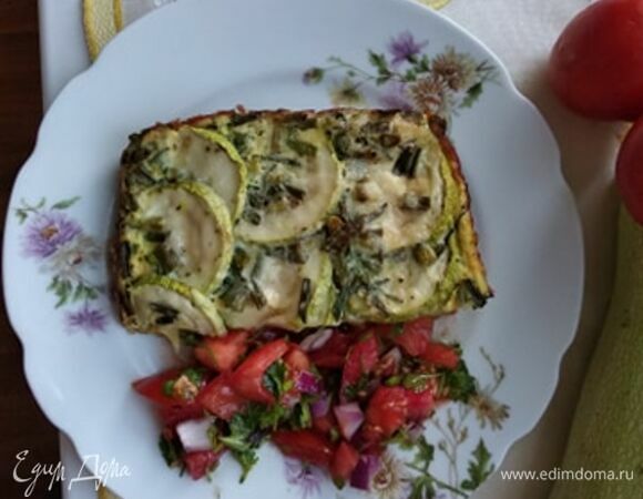 Запеченные кабачки с салатом из томатов Запеченные кабачки с салатом из томатов