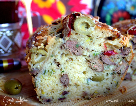 Кекс печеночный с оливками
