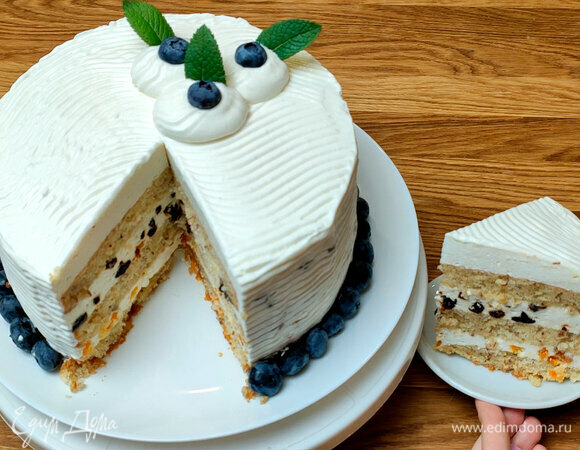 Торт с миндалем и сливочным суфле Торт с миндалем и сливочным суфле