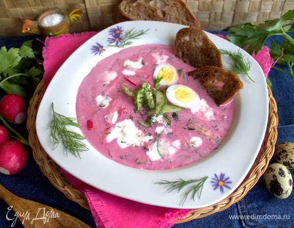 Холодник со взбитой свеклой