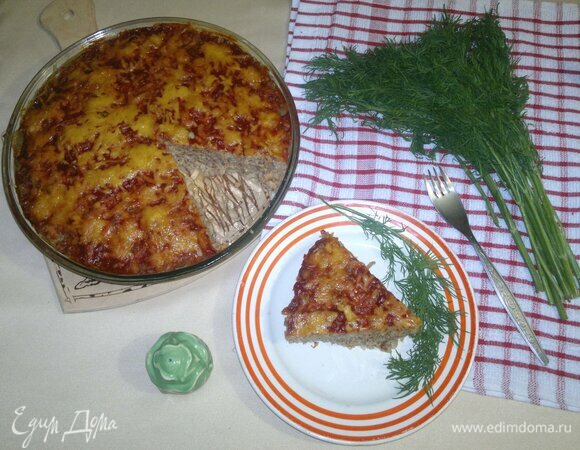 Запеканка из фарша с гречкой и цветной капустой