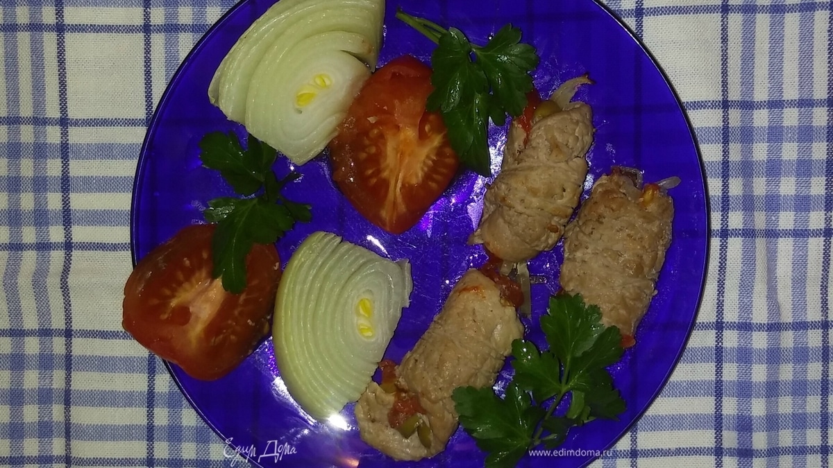 Рулетики из мяса с овощами
