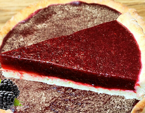Творожный тарт с ежевичным мармеладом Творожный тарт с ежевичным мармеладом