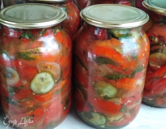 Овощной салат на зиму «Лето в банке» Овощной салат на зиму «Лето в банке»