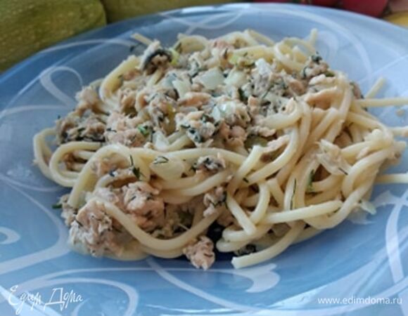 Спагетти с лососем Спагетти с лососем
