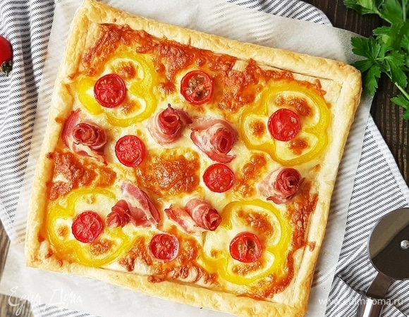 Слоеный пирог с беконом Слоеный пирог с беконом