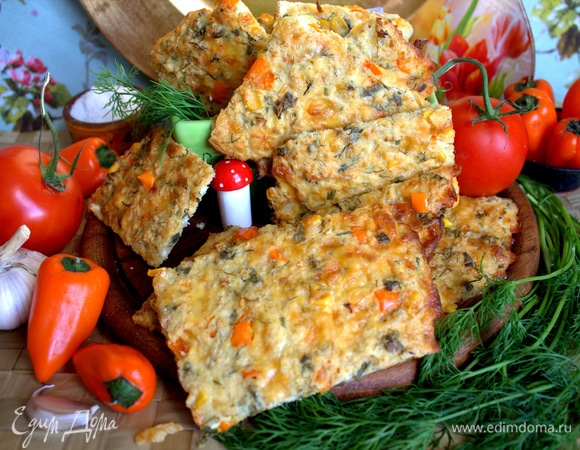 Творожные галеты с кукурузой и паприкой Творожные галеты с кукурузой и паприкой