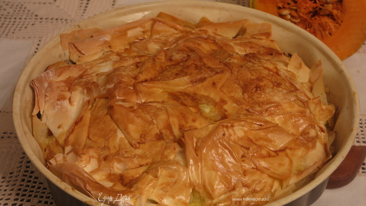 Тыквенный пирог с курицей