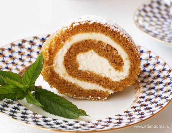 Тыквенный рулет из шифонового бисквита Тыквенный рулет из шифонового бисквита