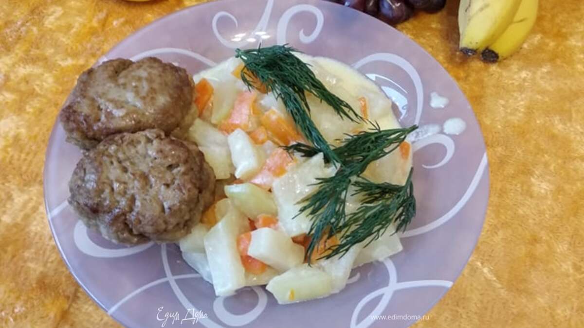 Тушеная кольраби на гарнир