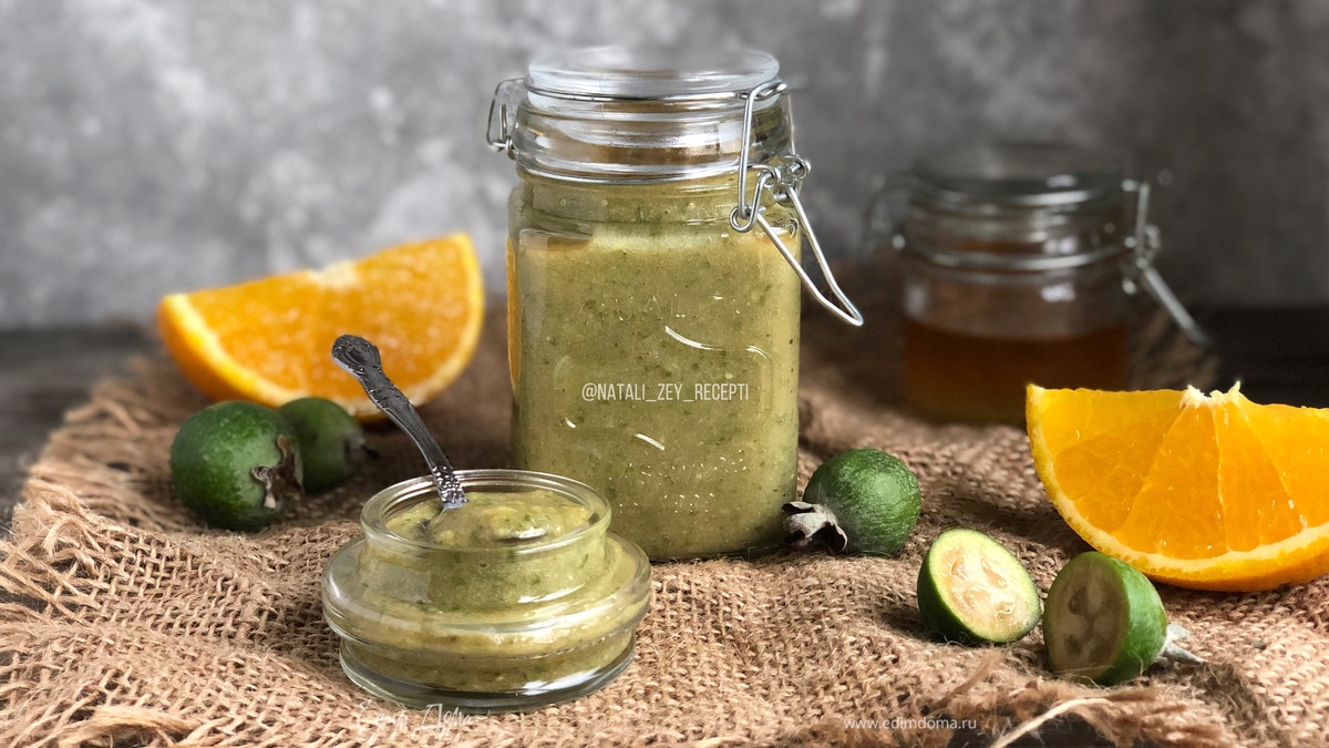 «Живое» варенье из фейхоа с апельсином и медом
