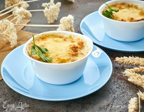 Жюльен с грибами и луком-пореем