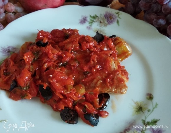 Окунь с овощами