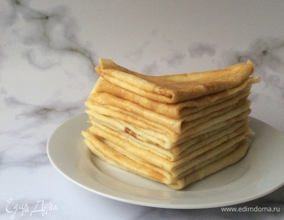 Тонкие блины на молоке и кипятке Тонкие блины на молоке и кипятке