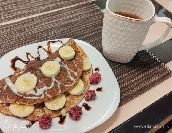 Сладкий овсяноблин с бананом