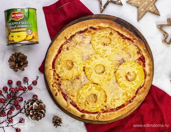 Гавайская пицца с ананасами и ветчиной