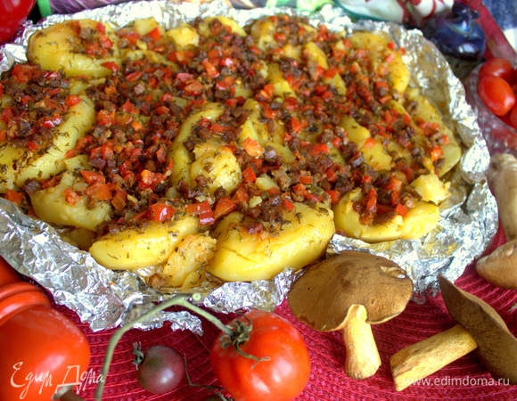 Мятый картофель в духовке