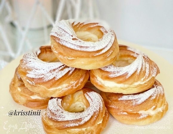 Заварные кольца с кремом из маскарпоне Заварные кольца с кремом из маскарпоне