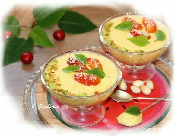 Апельсиновый десерт со сливой Апельсиновый десерт со сливой