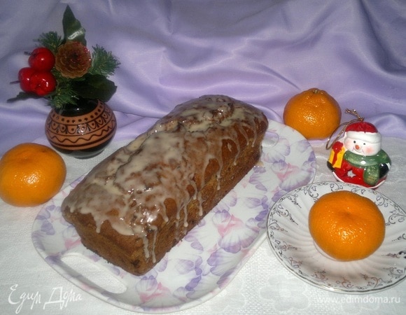 Творожный кекс с орехами, сухофруктами и мандаринами
