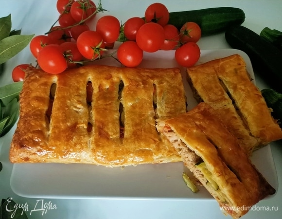 Штрудель с тунцом и цукини 