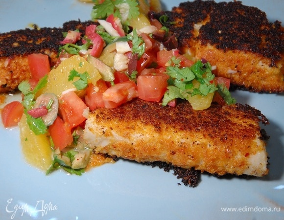 Пряная треска с цитрусовой сальсой