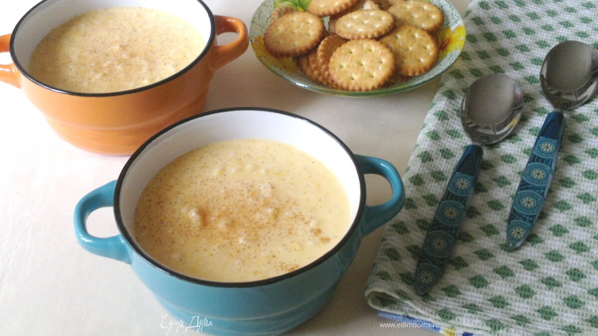 Молочная рисовая каша с тыквой