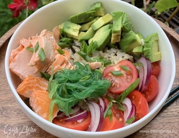 Боул с запеченным лососем