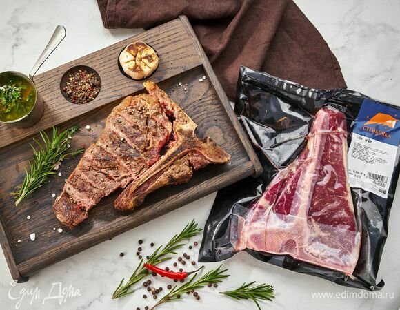 Говяжий стейк с апельсиновой гремолатой