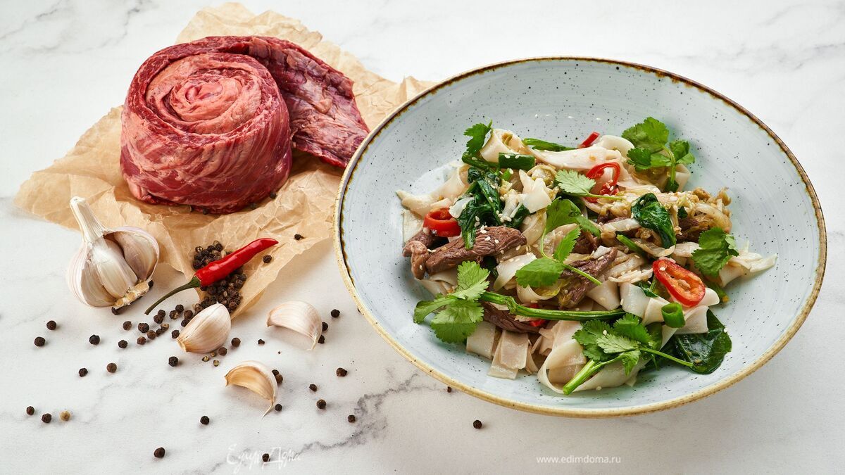 Рисовая лапша с говядиной